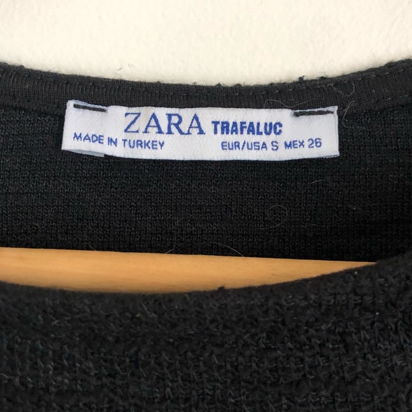 Zara Black and White Textured Short Sleeve Tee - Picture 2 of 3